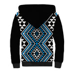 New Zealand Kikorangi Taniko Motifs Sherpa Hoodie Maori Poi Dance Costume Inspired