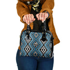 New Zealand Kikorangi Taniko Motifs Shoulder Handbag Maori Poi Dance Costume Inspired
