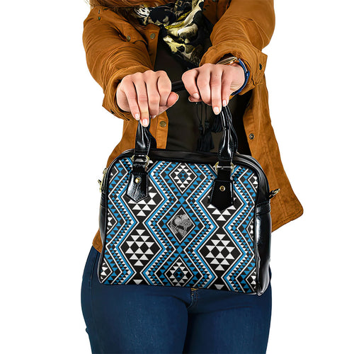 New Zealand Kikorangi Taniko Motifs Shoulder Handbag Maori Poi Dance Costume Inspired