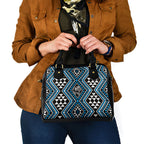 New Zealand Kikorangi Taniko Motifs Shoulder Handbag Maori Poi Dance Costume Inspired