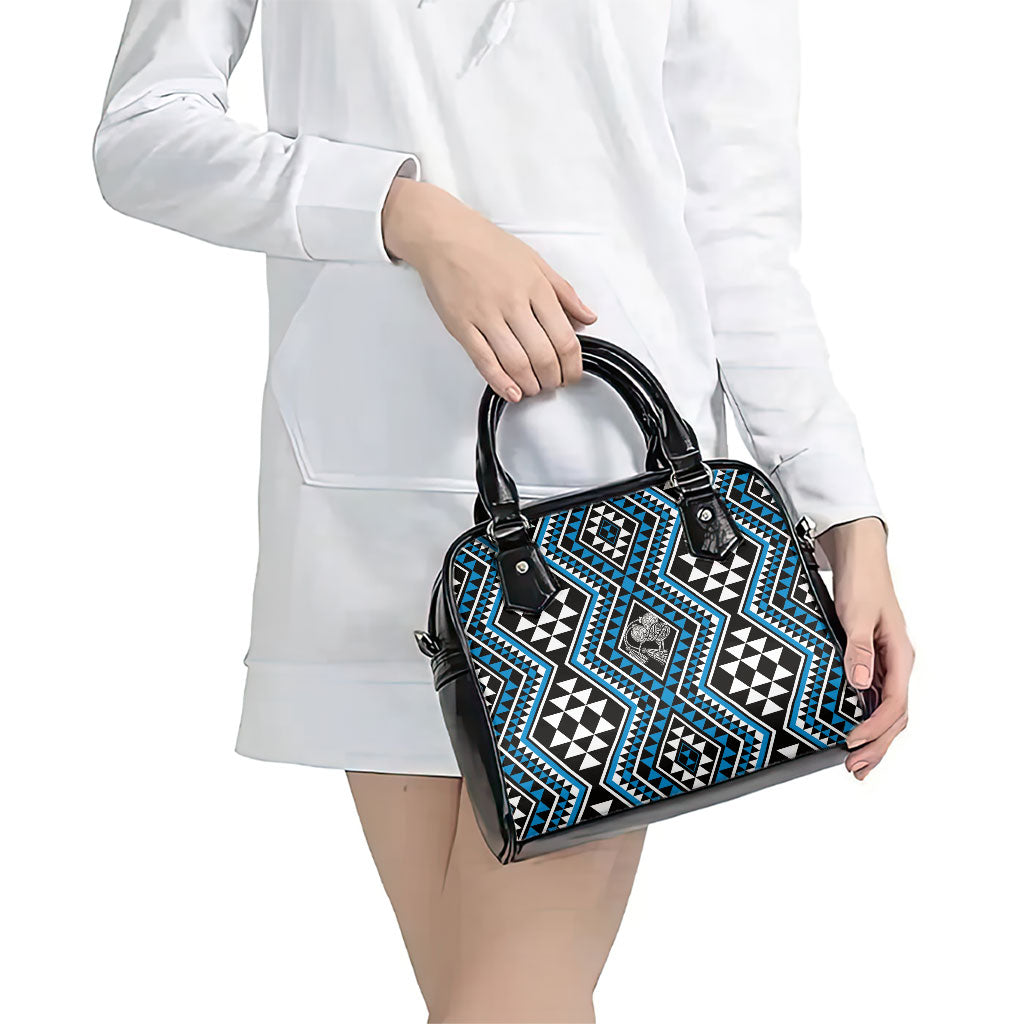 New Zealand Kikorangi Taniko Motifs Shoulder Handbag Maori Poi Dance Costume Inspired