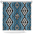 New Zealand Kikorangi Taniko Motifs Shower Curtain Maori Poi Dance Costume Inspired