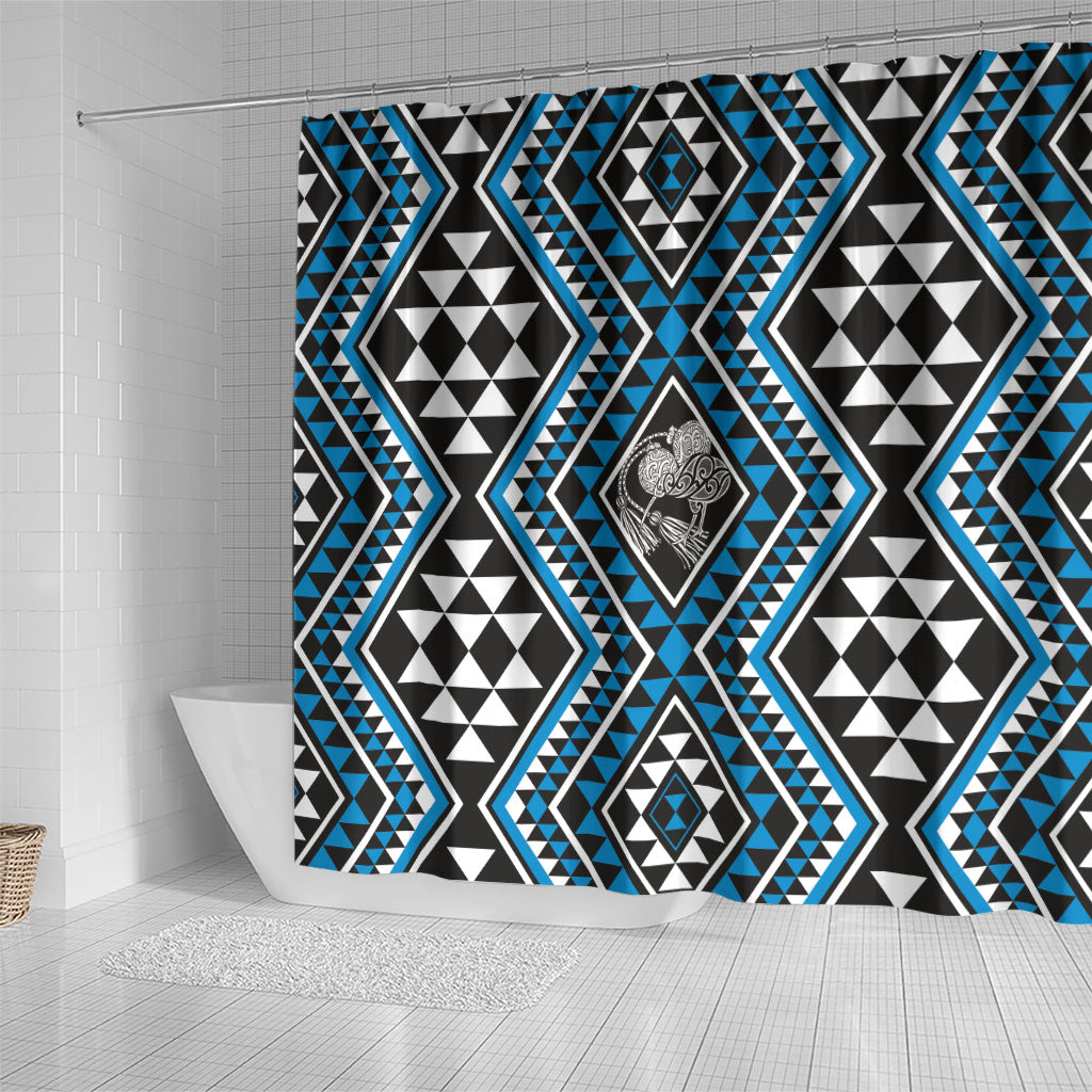New Zealand Kikorangi Taniko Motifs Shower Curtain Maori Poi Dance Costume Inspired
