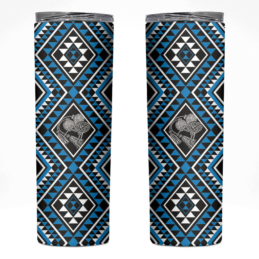 New Zealand Kikorangi Taniko Motifs Skinny Tumbler Maori Poi Dance Costume Inspired