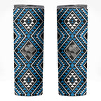 New Zealand Kikorangi Taniko Motifs Skinny Tumbler Maori Poi Dance Costume Inspired