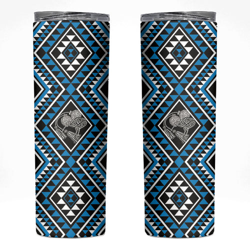 New Zealand Kikorangi Taniko Motifs Skinny Tumbler Maori Poi Dance Costume Inspired