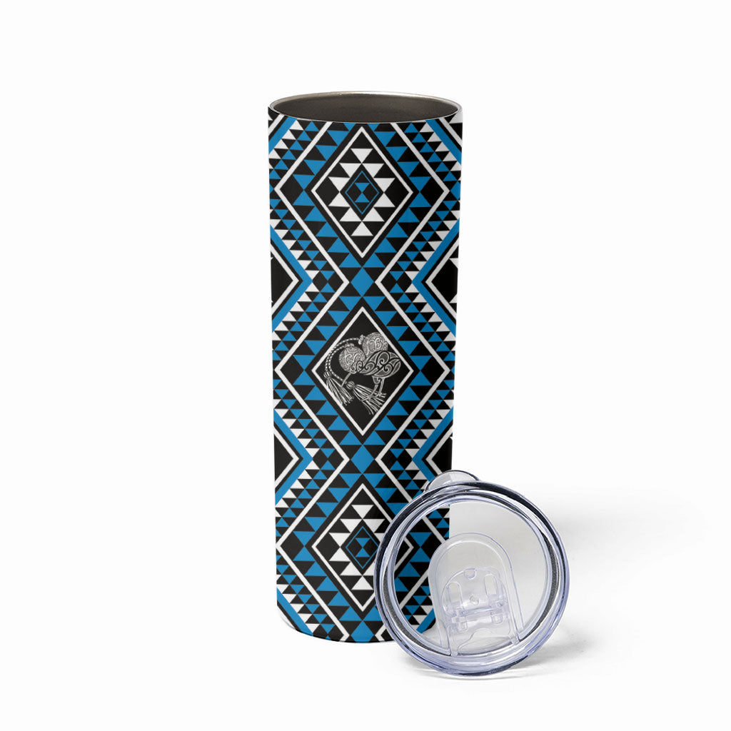 New Zealand Kikorangi Taniko Motifs Skinny Tumbler Maori Poi Dance Costume Inspired