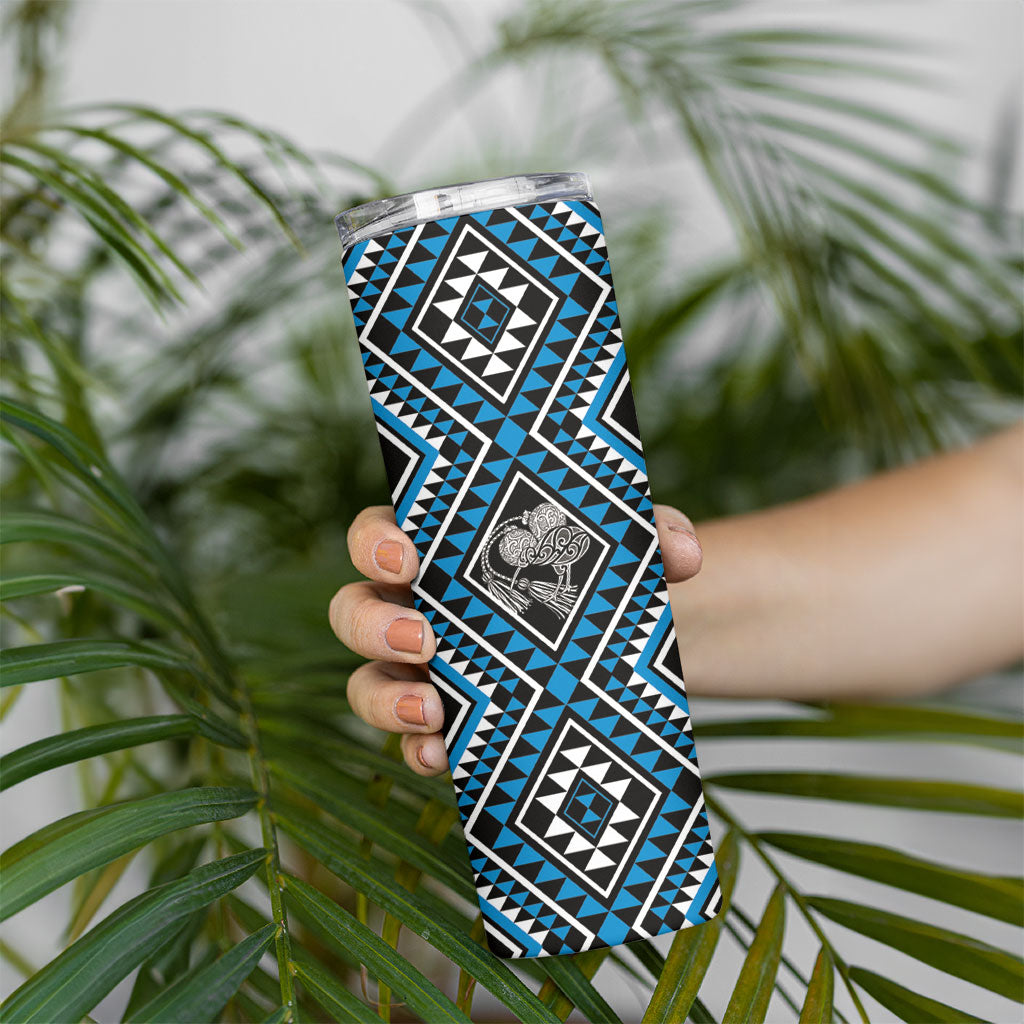 New Zealand Kikorangi Taniko Motifs Skinny Tumbler Maori Poi Dance Costume Inspired
