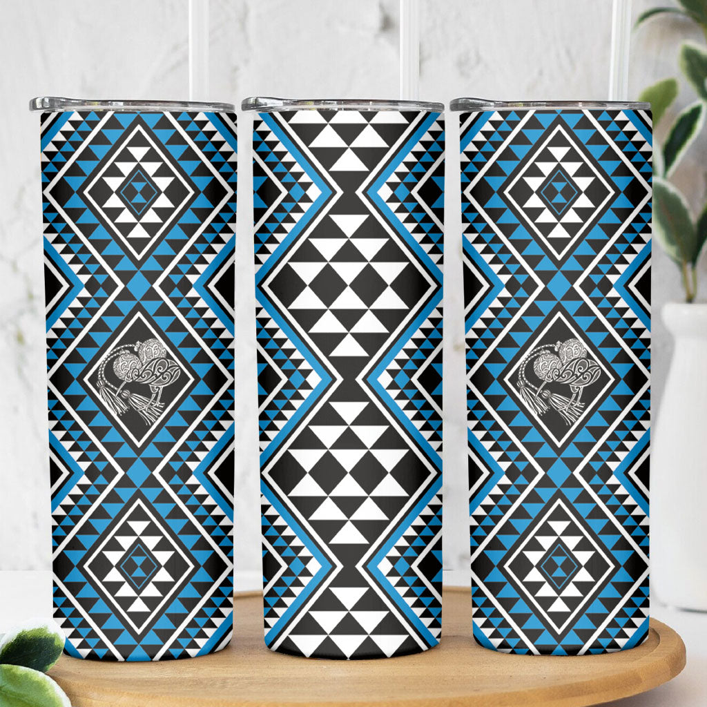 New Zealand Kikorangi Taniko Motifs Skinny Tumbler Maori Poi Dance Costume Inspired