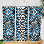 New Zealand Kikorangi Taniko Motifs Skinny Tumbler Maori Poi Dance Costume Inspired