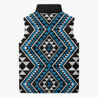 New Zealand Kikorangi Taniko Motifs Sleeveless Puffer Jacket Maori Poi Dance Costume Inspired