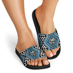New Zealand Kikorangi Taniko Motifs Slide Sandals Maori Poi Dance Costume Inspired
