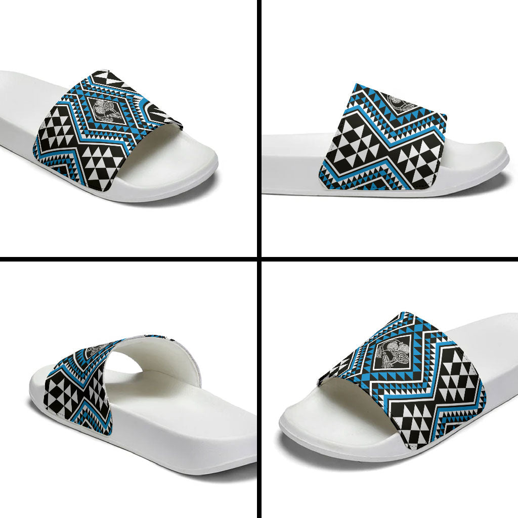 New Zealand Kikorangi Taniko Motifs Slide Sandals Maori Poi Dance Costume Inspired
