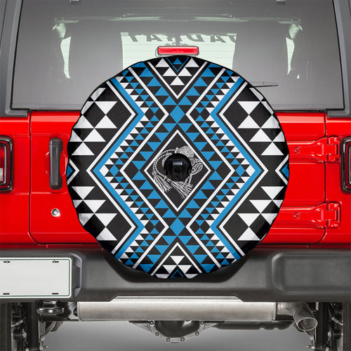 New Zealand Kikorangi Taniko Motifs Spare Tire Cover Maori Poi Dance Costume Inspired