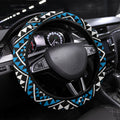 New Zealand Kikorangi Taniko Motifs Steering Wheel Cover Maori Poi Dance Costume Inspired