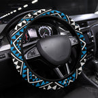 New Zealand Kikorangi Taniko Motifs Steering Wheel Cover Maori Poi Dance Costume Inspired