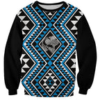 New Zealand Kikorangi Taniko Motifs Sweatshirt Maori Poi Dance Costume Inspired