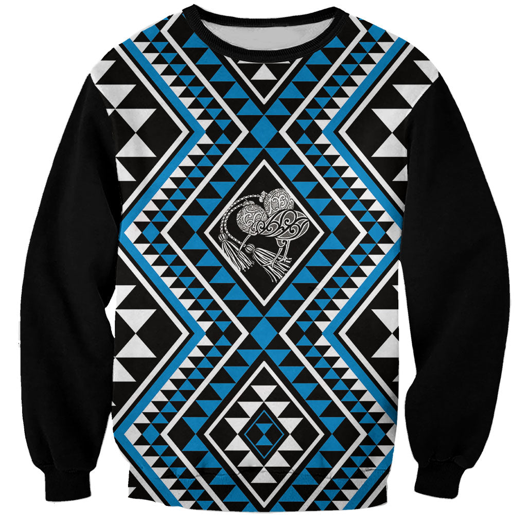 New Zealand Kikorangi Taniko Motifs Sweatshirt Maori Poi Dance Costume Inspired