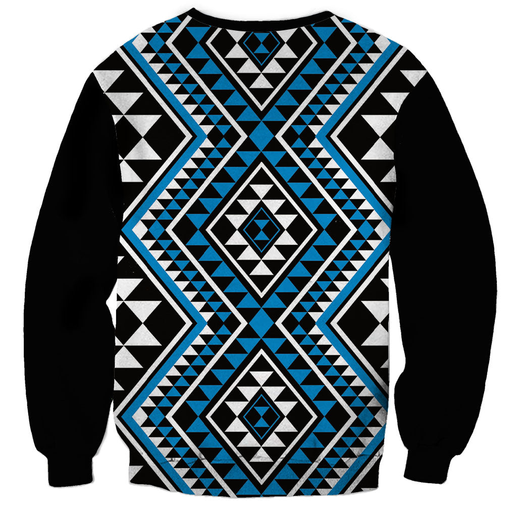New Zealand Kikorangi Taniko Motifs Sweatshirt Maori Poi Dance Costume Inspired