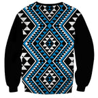 New Zealand Kikorangi Taniko Motifs Sweatshirt Maori Poi Dance Costume Inspired