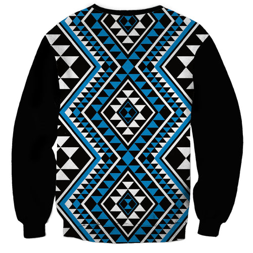 New Zealand Kikorangi Taniko Motifs Sweatshirt Maori Poi Dance Costume Inspired