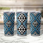 New Zealand Kikorangi Taniko Motifs Tumbler Cup Maori Poi Dance Costume Inspired