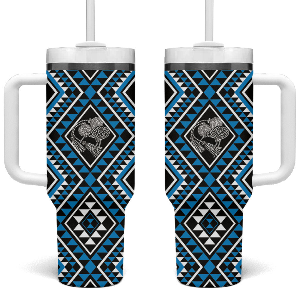 New Zealand Kikorangi Taniko Motifs Tumbler With Handle Maori Poi Dance Costume Inspired