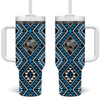 New Zealand Kikorangi Taniko Motifs Tumbler With Handle Maori Poi Dance Costume Inspired