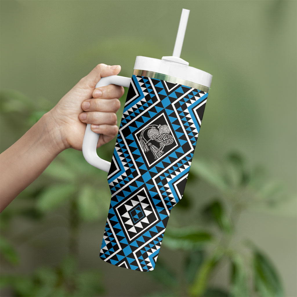 New Zealand Kikorangi Taniko Motifs Tumbler With Handle Maori Poi Dance Costume Inspired