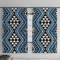 New Zealand Kikorangi Taniko Motifs Window Curtain Maori Poi Dance Costume Inspired