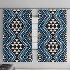 New Zealand Kikorangi Taniko Motifs Window Curtain Maori Poi Dance Costume Inspired