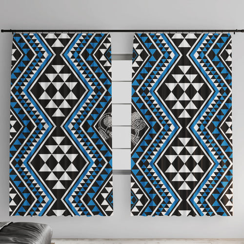 New Zealand Kikorangi Taniko Motifs Window Curtain Maori Poi Dance Costume Inspired