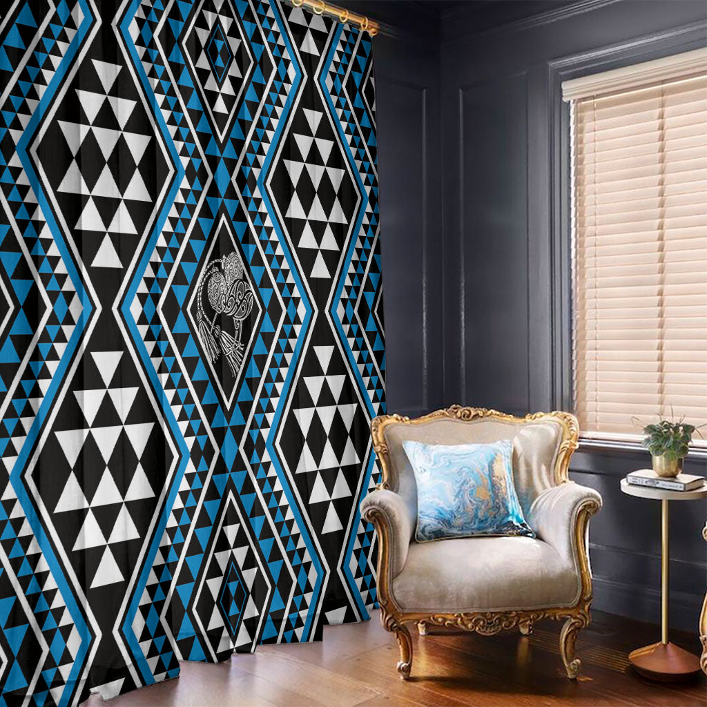 New Zealand Kikorangi Taniko Motifs Window Curtain Maori Poi Dance Costume Inspired