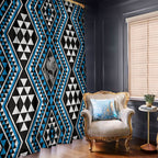 New Zealand Kikorangi Taniko Motifs Window Curtain Maori Poi Dance Costume Inspired