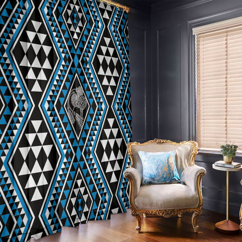 New Zealand Kikorangi Taniko Motifs Window Curtain Maori Poi Dance Costume Inspired