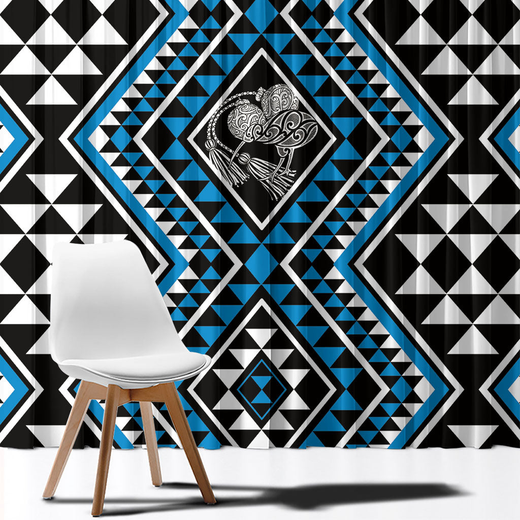 New Zealand Kikorangi Taniko Motifs Window Curtain Maori Poi Dance Costume Inspired