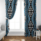 New Zealand Kikorangi Taniko Motifs Window Curtain Maori Poi Dance Costume Inspired