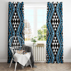 New Zealand Kikorangi Taniko Motifs Window Curtain Maori Poi Dance Costume Inspired