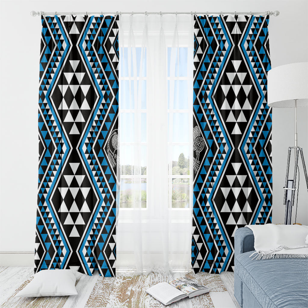 New Zealand Kikorangi Taniko Motifs Window Curtain Maori Poi Dance Costume Inspired