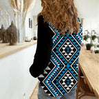 New Zealand Kikorangi Taniko Motifs Women Casual Shirt Maori Poi Dance Costume Inspired