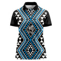 New Zealand Kikorangi Taniko Motifs Women Polo Shirt Maori Poi Dance Costume Inspired