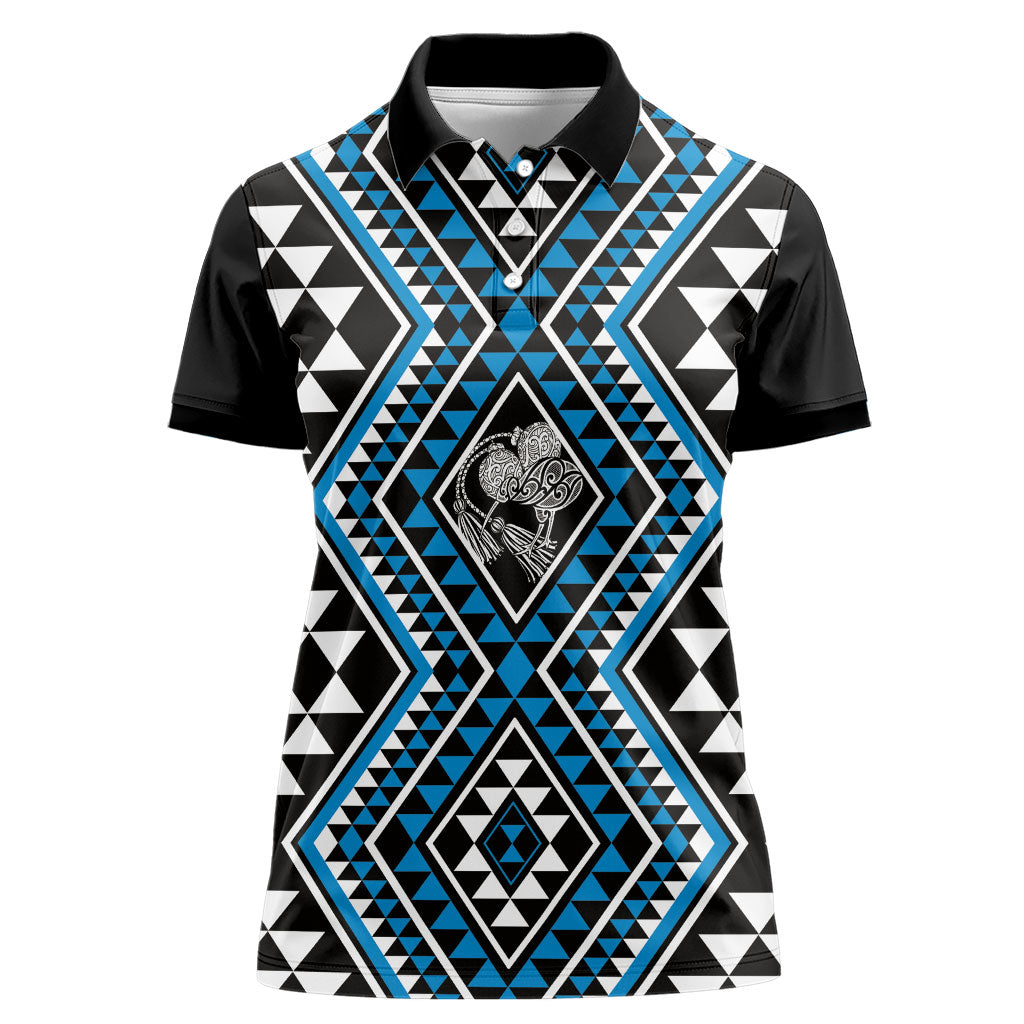 New Zealand Kikorangi Taniko Motifs Women Polo Shirt Maori Poi Dance Costume Inspired