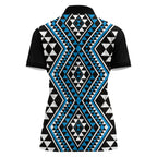 New Zealand Kikorangi Taniko Motifs Women Polo Shirt Maori Poi Dance Costume Inspired