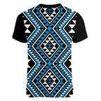 New Zealand Kikorangi Taniko Motifs Women V-Neck T-Shirt Maori Poi Dance Costume Inspired