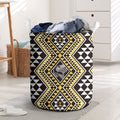 New Zealand Kowhai Taniko Motifs Laundry Basket Maori Poi Dance Costume Inspired