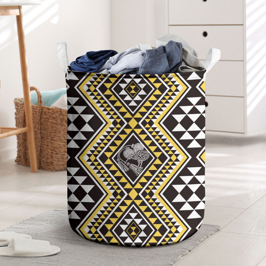 New Zealand Kowhai Taniko Motifs Laundry Basket Maori Poi Dance Costume Inspired