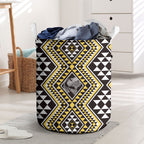 New Zealand Kowhai Taniko Motifs Laundry Basket Maori Poi Dance Costume Inspired