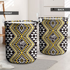 New Zealand Kowhai Taniko Motifs Laundry Basket Maori Poi Dance Costume Inspired