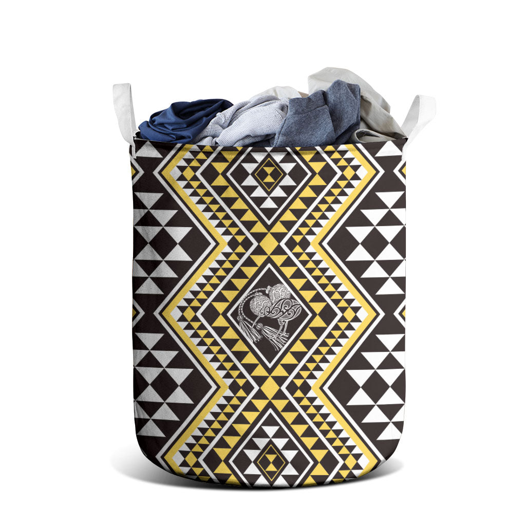 New Zealand Kowhai Taniko Motifs Laundry Basket Maori Poi Dance Costume Inspired