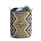 New Zealand Kowhai Taniko Motifs Laundry Basket Maori Poi Dance Costume Inspired